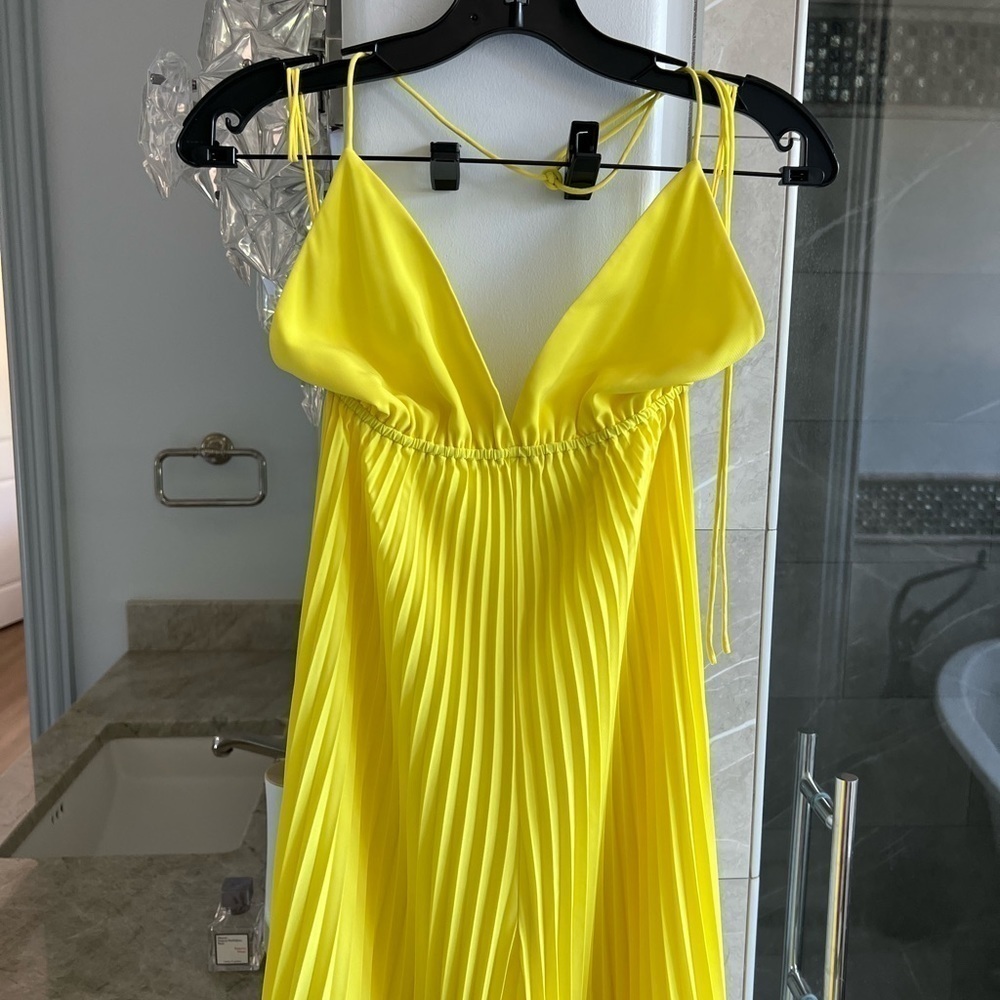 ALICE + OLIVIA Adalyn Pleated Halter Jumpsuit - Picture 10 of 13